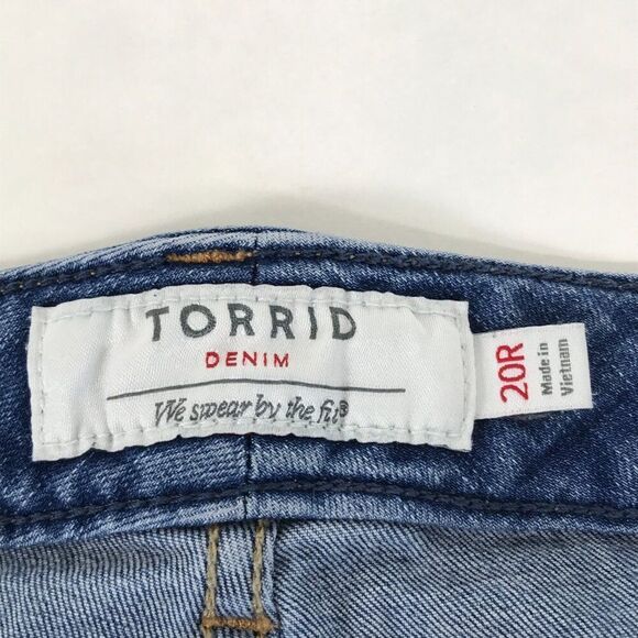 Torrid Mid-Rise Boyfriend Jeans Women's Plus Size 20R Medium Wash Stretch Denim - Picture 10 of 13